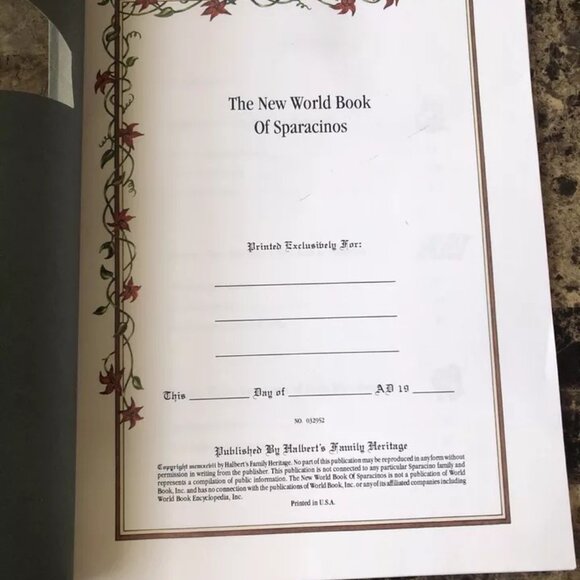The New World Book of Sparacinos Genealogy Paperback - Picture 4 of 10